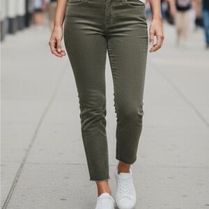 MOTHER ankle Frey jeans sz 24 corduroy green.